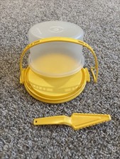 Tupperware Kids Tupper Toys Mini Cake Carrier Handle 1498 1499 1500 1501 Yellow