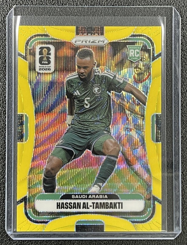 HASSAN AL-TAMBAKTI 2026 PRIZM WORLD CUP #382 FLUORESCENT YELLOW WAVE RC 41/180