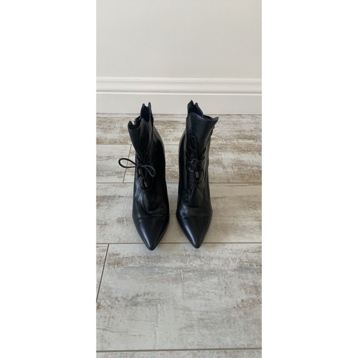 Thomas Wylde Black Leather High Heel Boots Booties Size 40