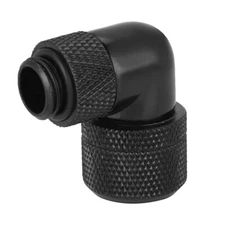 G1/4 Thread Water Cooling Fitting Thick Tube 90° Right Angle Elbow (Black) 