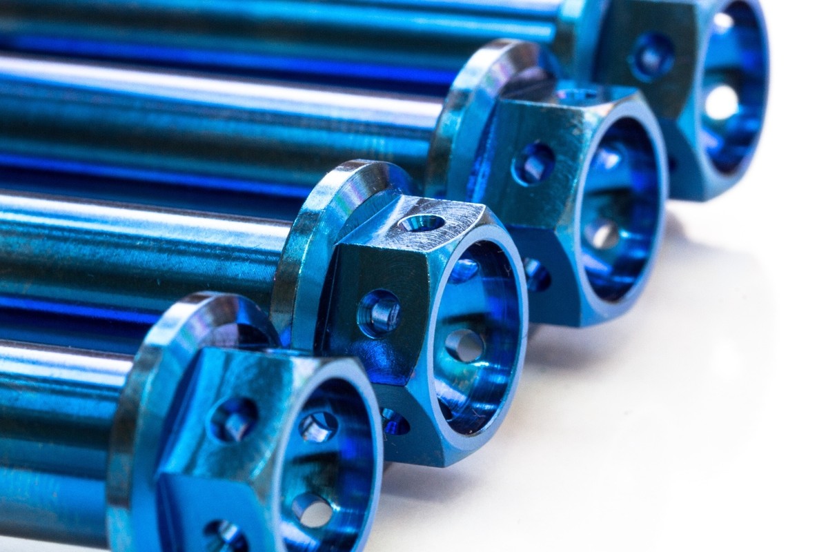 4x Blue Titanium Front Caliper Bolts 70mm Race Spec Drilled