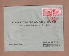 Bohemia & Moravia Scott #32 pair on cover cancelled Pardubice 21 November 1941