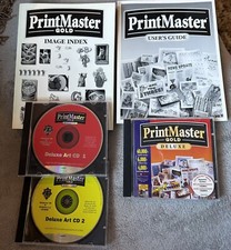 VINTAGE PrintMaster Gold Deluxe Version 4.0 CD WINDOWS 3.1 95 w/Art CD  s  Books