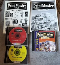VINTAGE PrintMaster Gold Deluxe Version 4.0 CD WINDOWS 3.1 95 w/Art CD’s & Books