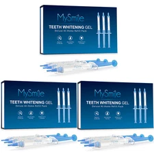 MySmile 9PC Teeth Whitening Gel Pen, Bleaching Refill Pack Gel, No LED Light