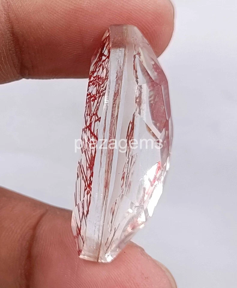Red Rutilated Quartz 53 Ct Certified Marquise Cut Loose Gemstone 36x17mm 4SUT - Image 4 of 4