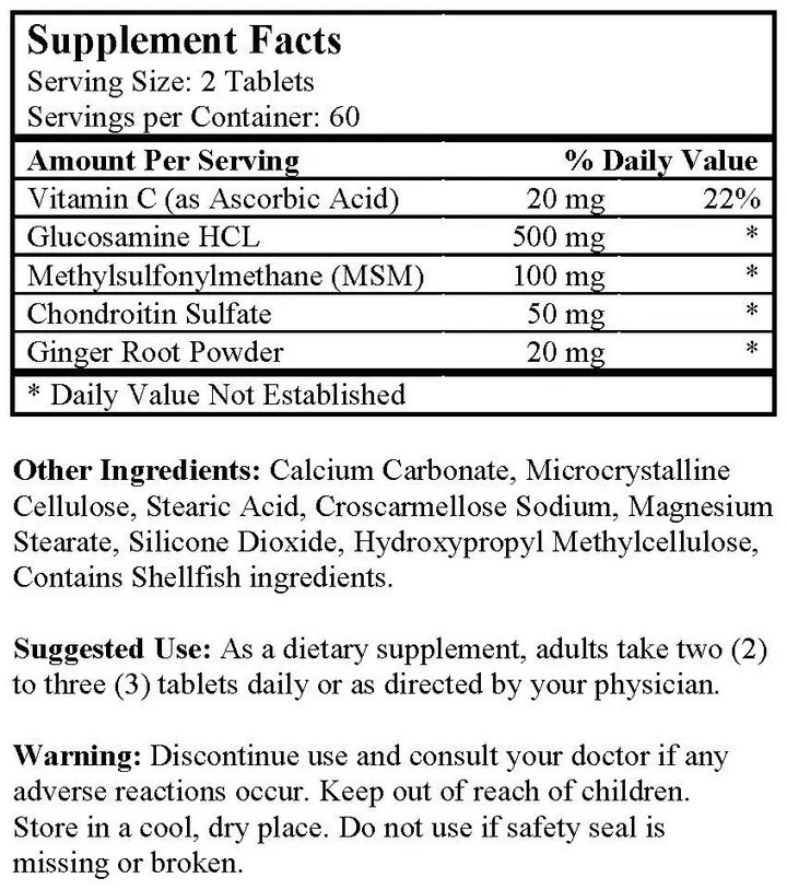 2 x Sulfato de glucosamina condroitina, MSM, 120 tabletas x2 Foto 2 de 3