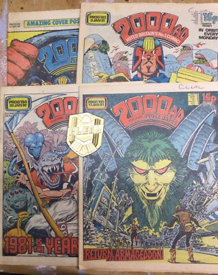 2000AD Comic prog 192 To 195 Judge Dredd Strontium Dog 1981 Merged Wt Tornado