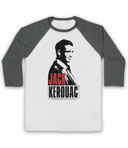 Beat Generation Iconic Jack Kerouac 2 Iconic Writer 3/4 Sleeve Baseball Tee - Picture 3 of 12