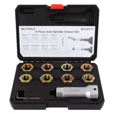 BILITOOLS 10-Piece Axle Spindle Thread Chaser Set, Thread Rethreading Restorer