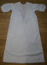 ANTIQUE CHRISTENING STYLE 29" GOWN EMBROIDERED FLOWERS PINTUCKING For LARGE DOL