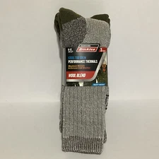 Dickies Men's Heavy Wool Blend Steel Toe Crew Socks  3 Pair Size 6-12 Brand New