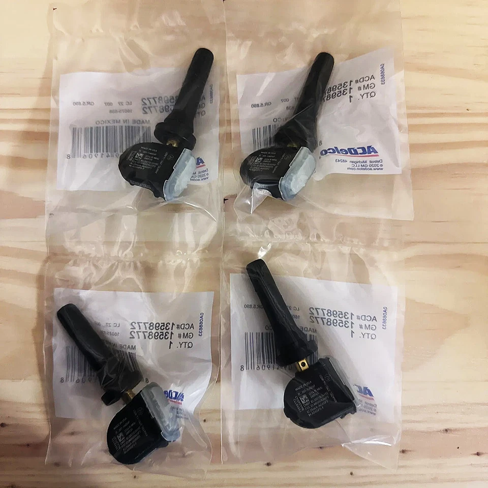 Sensor de sistema de monitoreo de presión de neumáticos OEM 13598772 4 PIEZAS para Chevy GM Buick Foto 3 de 4