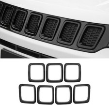7PCS Gloss Black Front Grille Air Vent Frame Cover Trim Fits 18-21 Compass