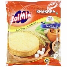 Jaimin Whole Wheat Jeera Khakhra (cumin flavour wheat snack) 200g Pack of 2