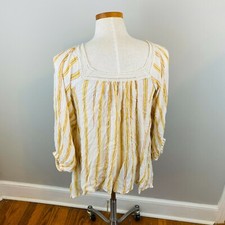Urban Outfitters Y2K Blouse Womens Small Tunic Boho Striped Cottagecore Country