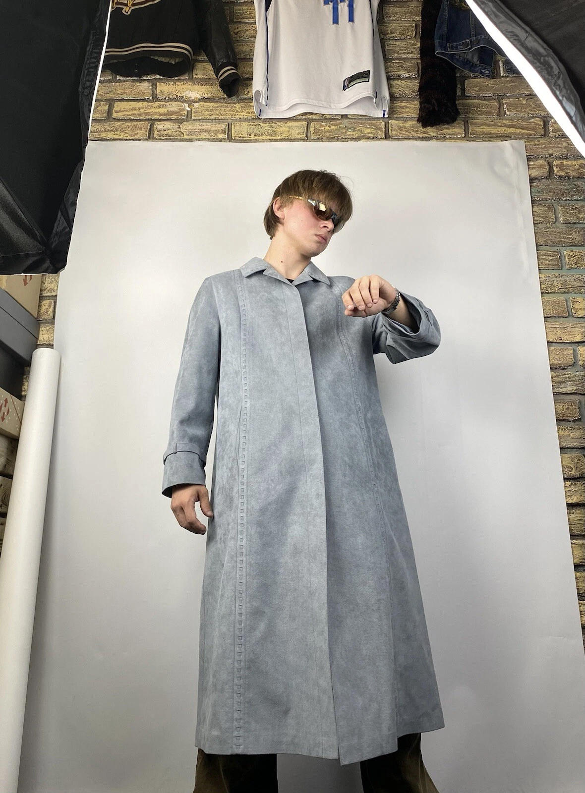 70s Ultrasuede West Germany Avant Garde Trench, Coat Men’s S-M Size