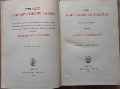 BABYLONISCHE TALMUD. BAND 2. Zweiter  BAND Durch Lazarus Goldschmidt
