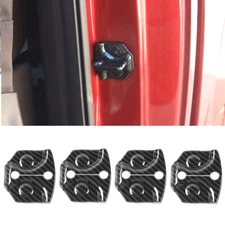 Carbon Fiber Door Lock Buckle Decor Cover Trim Guard For Ford F150 F-150 2015-20