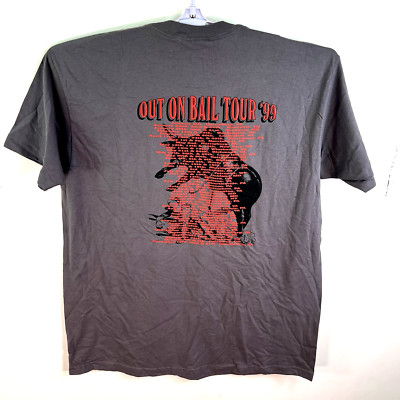 Vintage Out On Bail Rodeo Tour 1999 T-Shirt Mens Size 2XL Gray Anvil Tag