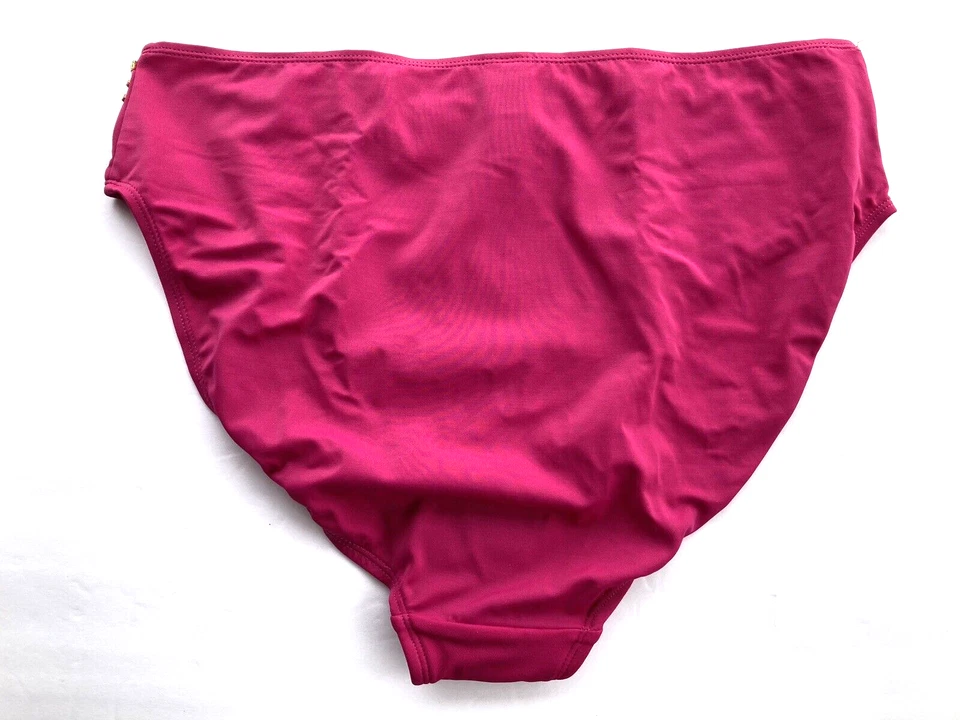 NEWPORT NEWS SWIM Bikini Bottoms PINK Jeweled High Waist Womens 14 Lycra NWT - Image 2 of 4