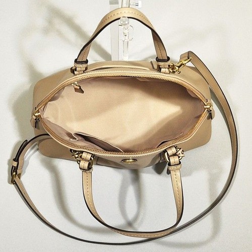 NWT Coach PEYTON LEATHER CORA DOMED SATCHEL Handbag 25671 Silver/Gold - Picture 7 of 8