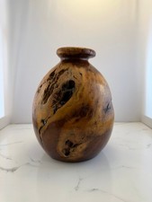 Vintage Burl Wood Vase Hand Turned