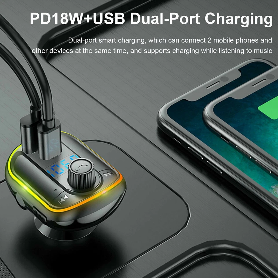 FM Transmitter Car USB Charger MP3 Player Hands free Radio Adapter Kit - Image 4 of 4