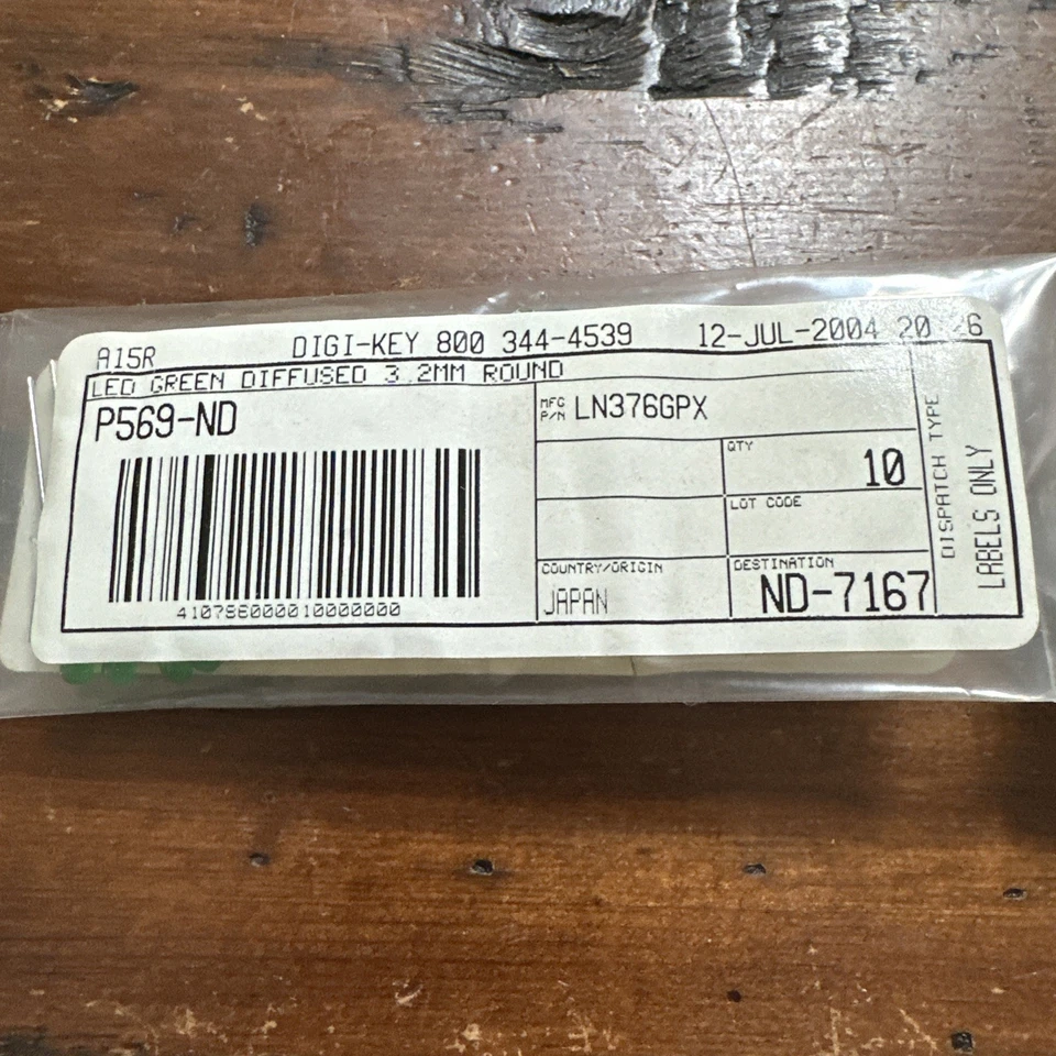 DIGI-KEY P569-ND LED GREEN LAMP 2mm ROUND/DOMED TOP (LN376GPX) 27 Total Count - Image 4 of 4