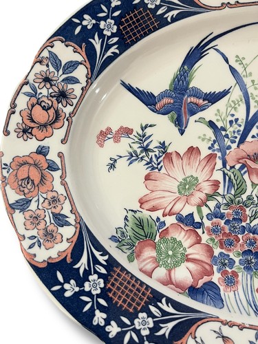 Birds of Paradise Vintage 80's Japan Ceramic Serving Platter TOYO 16"x12" EUC - Picture 4 of 8
