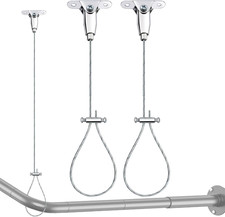 Shower Rod Ceiling Support Bracket 2-Pack Anti-Sagging 304 Stainless Steel, 60