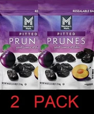 Member's Mark Pitted Prunes 40 oz Resealable bag Fruit - 2 PACK
