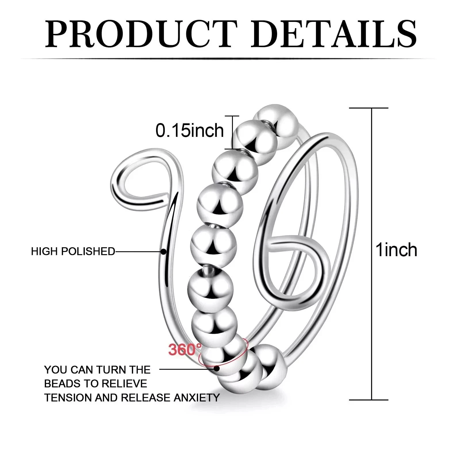 Fidget ring for anxiety