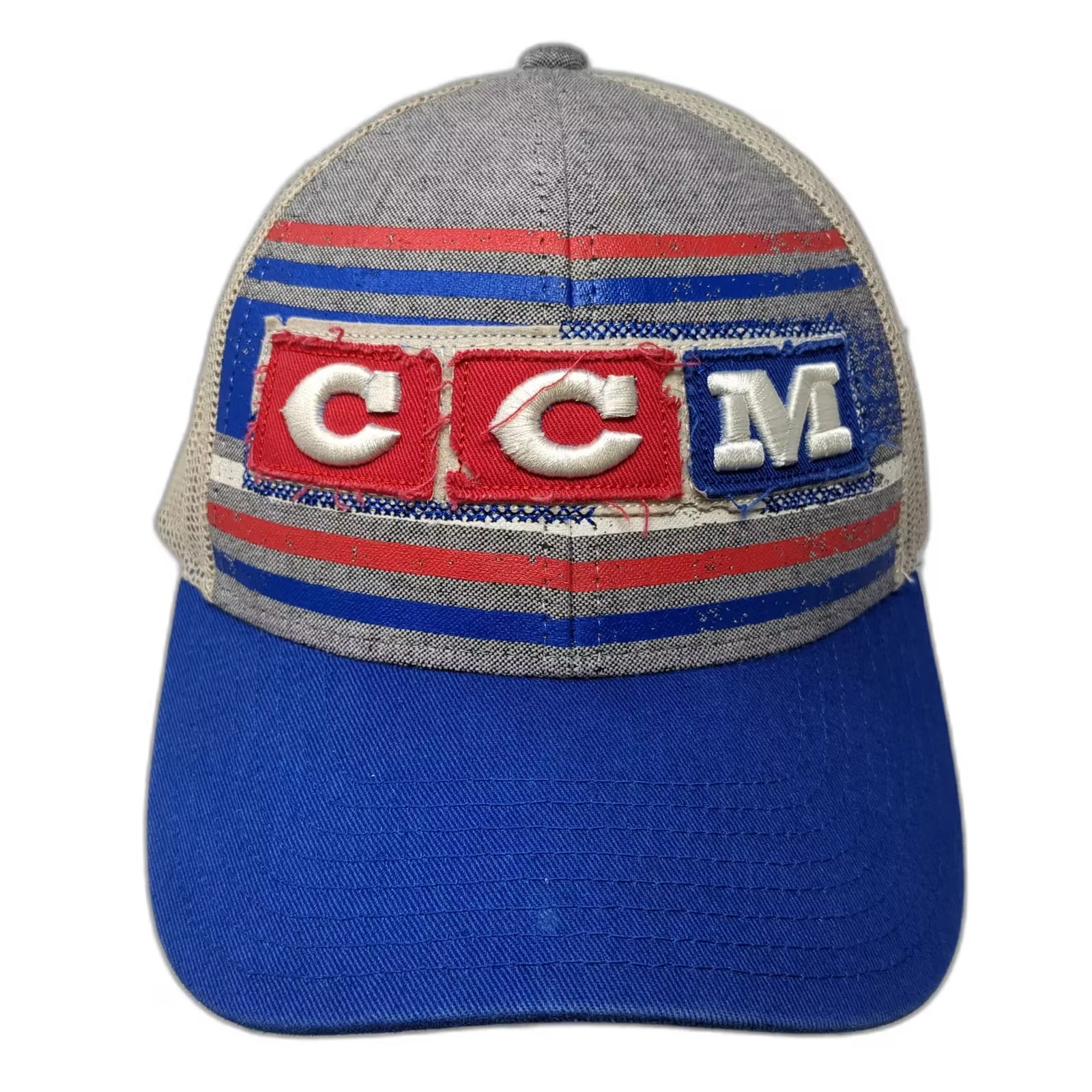 CCM Pro Athletic Equipment Trucker Hat Blue Gray One Size Mesh Snapback Cap