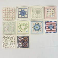 Hill Design Ceramic Celebration Of American Quilts Tiles Lot of 10