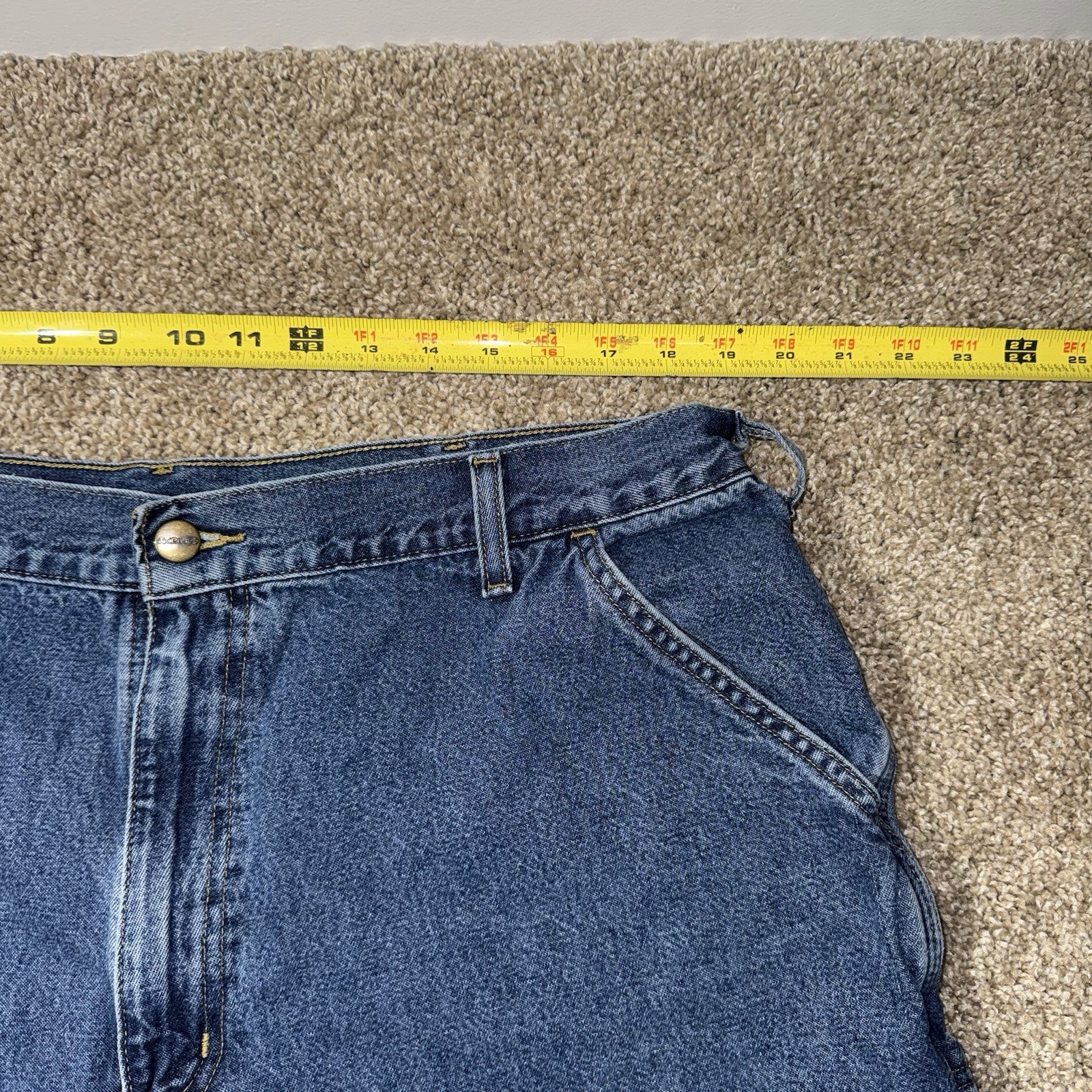 Carhartt Men's Work Pants B13 DPS Carpenter Denim Original Fit Blue 40x30 thumbnail 6