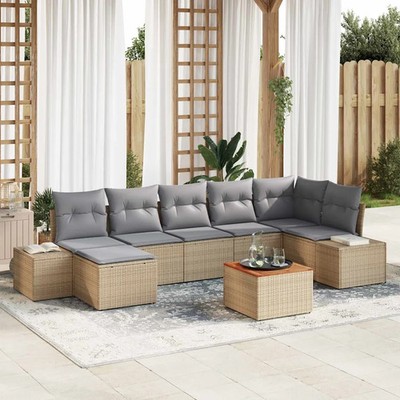 Garten-Sofa-Set 8 pcs Outdoor Sofa Gartenmöbel Set Terrassenbestuhlung vidaXL