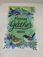 Meadow Creek Double-Sided Embroidery Yard Flag "Friends Gather Here" BNWT!