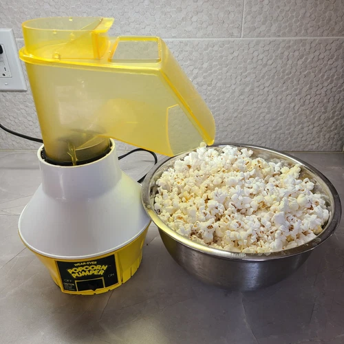 Vintage Wear-Ever Popcorn Pumper Hot Air Popper 73000 Yellow Coffee Roaster USA