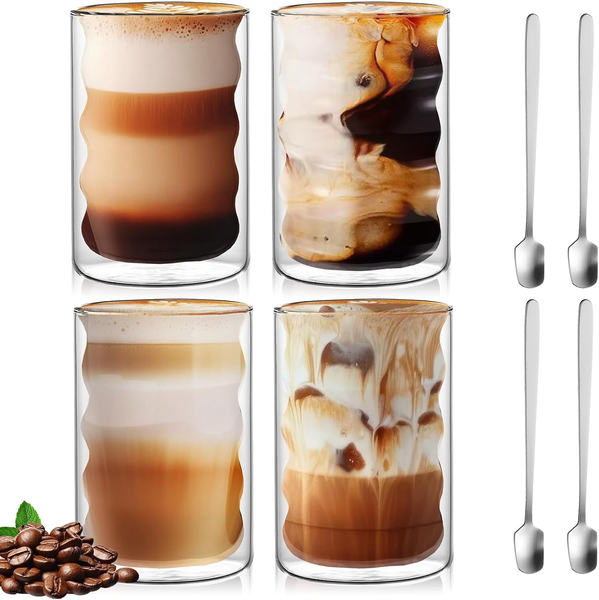Latte Macchiato GläSer Doppelwandig, 400Ml 4Er Pack Doppelwandige KaffeegläSer M-image