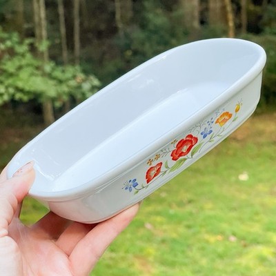 Vintage Northland 1960s/1970s Japanese Baking Dish 7  X 4.75  Floral Poppy