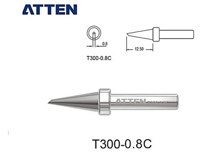 T300-0.8C Lötspitze Hufeisenform 0,8mm für Lötkolben ATTEN