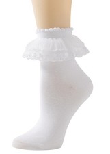 Women's Lace Ruffle Socks Cotton Frilly Ankle Socks with Cute Lace Trim