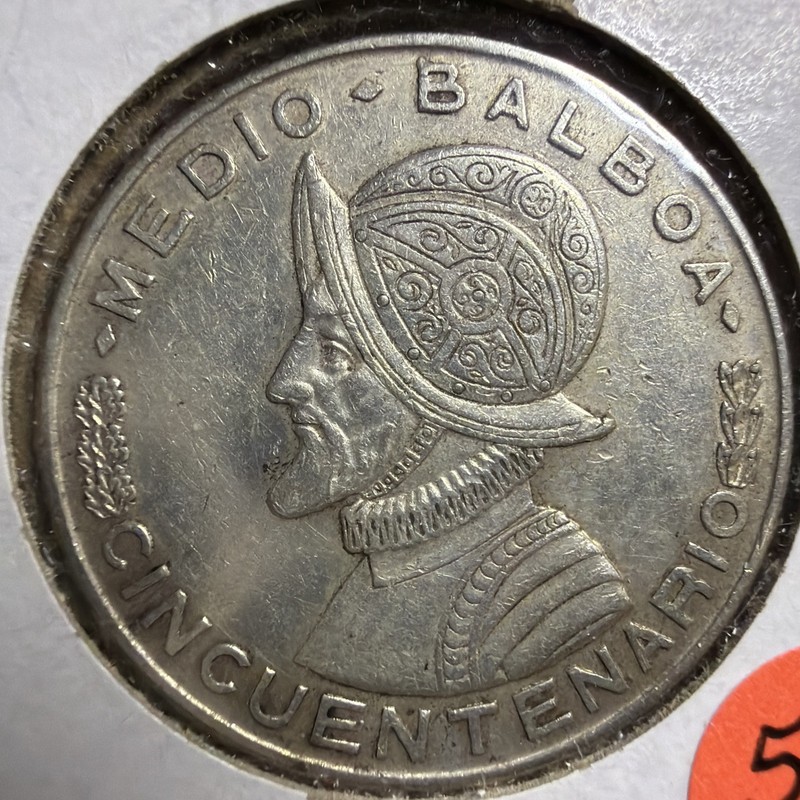 SILVER - WORLD COIN - 1953 Panama 1/2 Balboa - World Silver Coin Z420