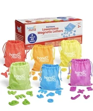 Hand2mind Rainbow Lowercase Letters, Plastic Magnetic Letters For Classroom 