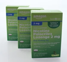 3-BOX / Amazon Nicotine Polacrilex Mint Lozenge 2mg (81 Ttl Lozenges) EXP 07/27
