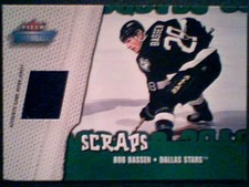 BOB BASSEN  DALLAS STARS AUTHENTIC PIECE OF A GAME-USED JERSEY