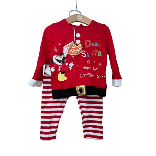 Brand New Disney Store Mickey Mouse Christmas PJ's 12-18 months
