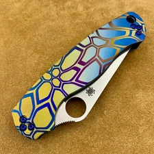 Spyderco Paramilitary 2 C81GP2 Custom Dual Fade K-tek pttrn Titanium Knife Skins