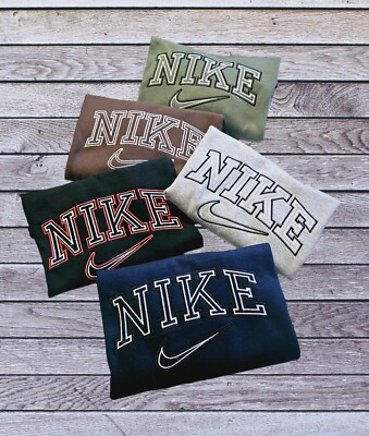 Vintage Nike Custom Thread Colors Embroidered Sweatshirt Hoodie Name on Cuff